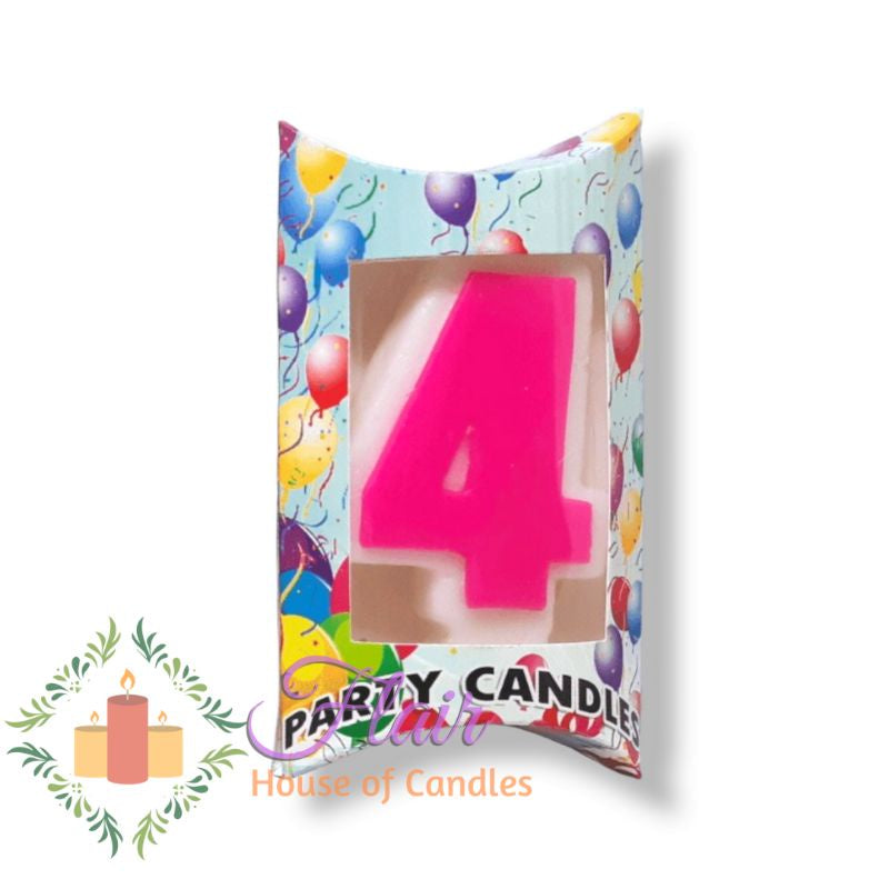 Pink Number Cake Topper Birthday Candle 12cm Tall