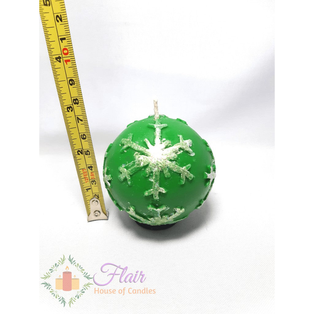 Flair Christmas Snowflake Ball Candle 8cm Tall