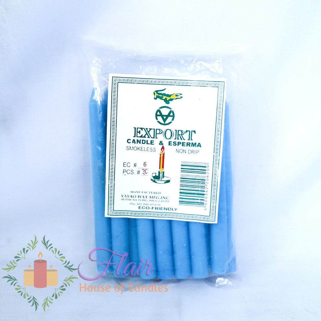 Export Esperma Colored Candle #6 | 20pcs Pack 13.6cm Tall