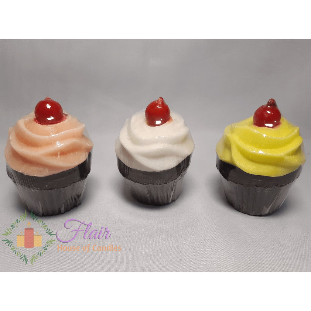 Flair Cupcake with Cherry on Top Scented Candle 8.3cm Tall