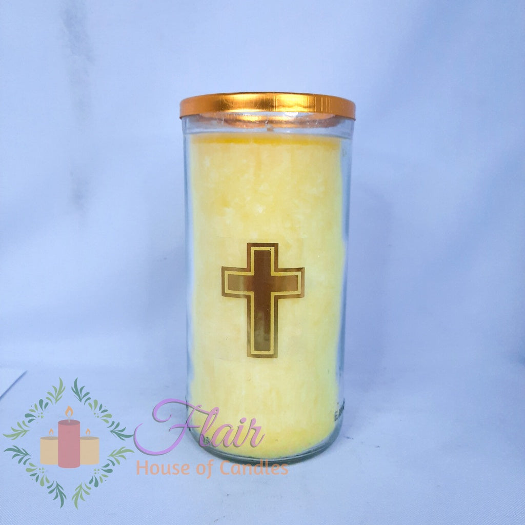 GC85 Large Gold Glass Candle 16cm Tall