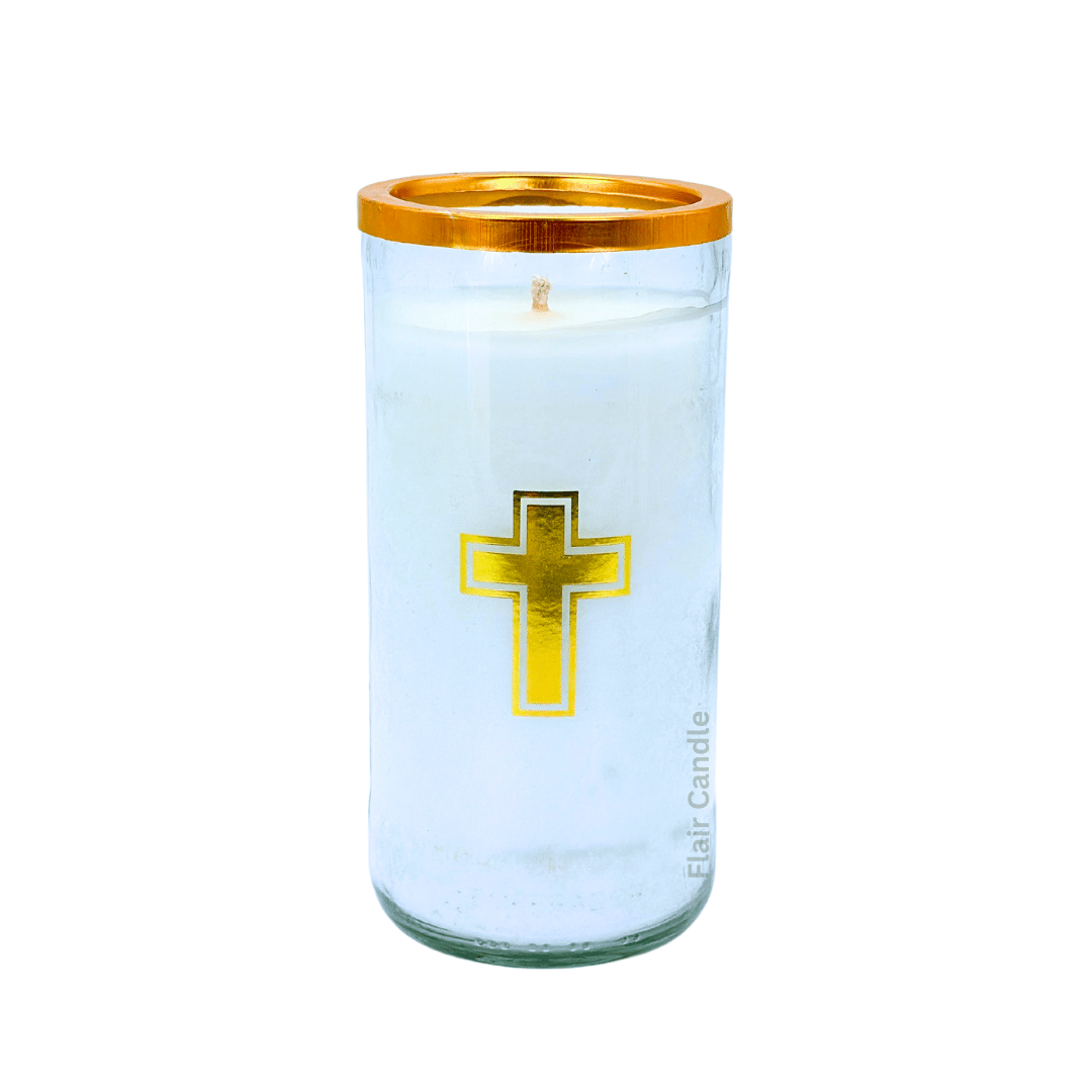GC85 Large Gold Glass Candle 16cm Tall