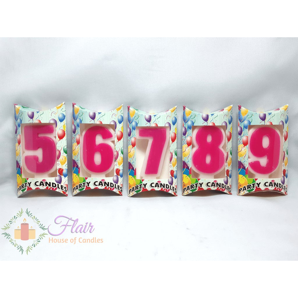 Pink Number Cake Topper Birthday Candle 12cm Tall