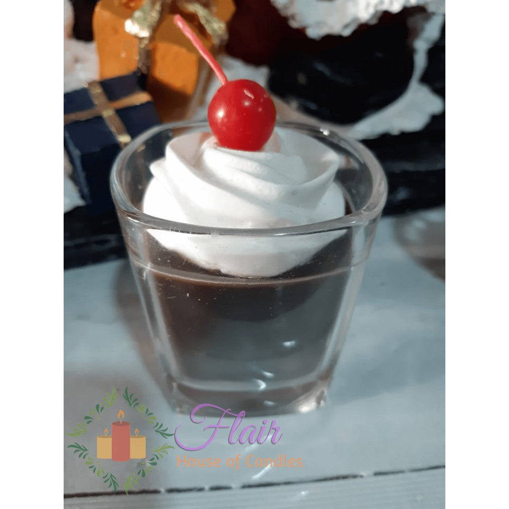 Flair Chocolate Mousse Scented Glass Candle 10cm Tall