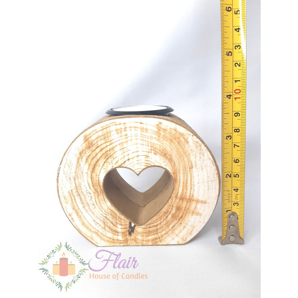 Nina Kelli NK Heart "Log" Candle Holder with tealight candle