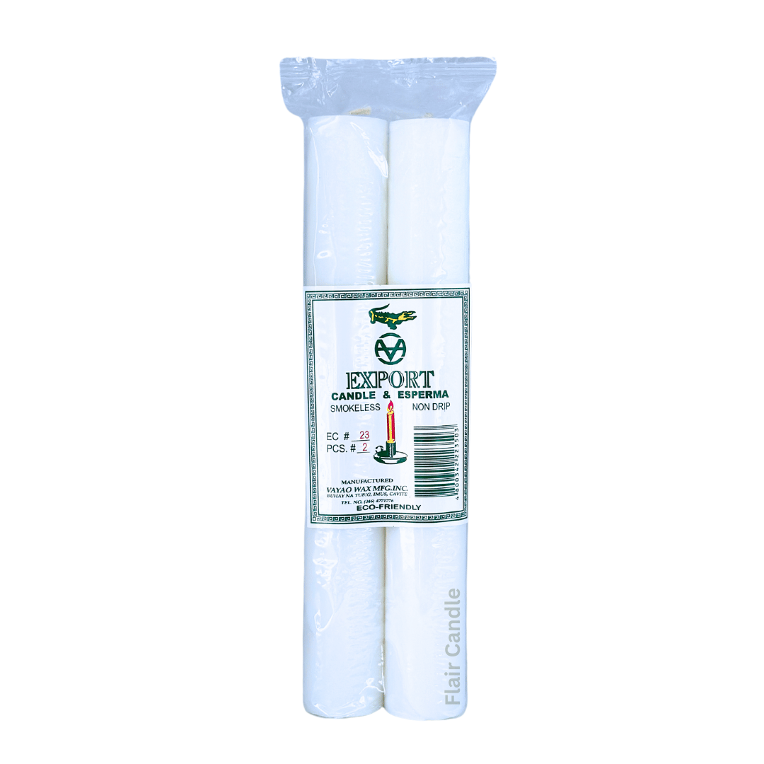 Export Esperma White Candle #23 | 2pcs Pack 25cm Tall