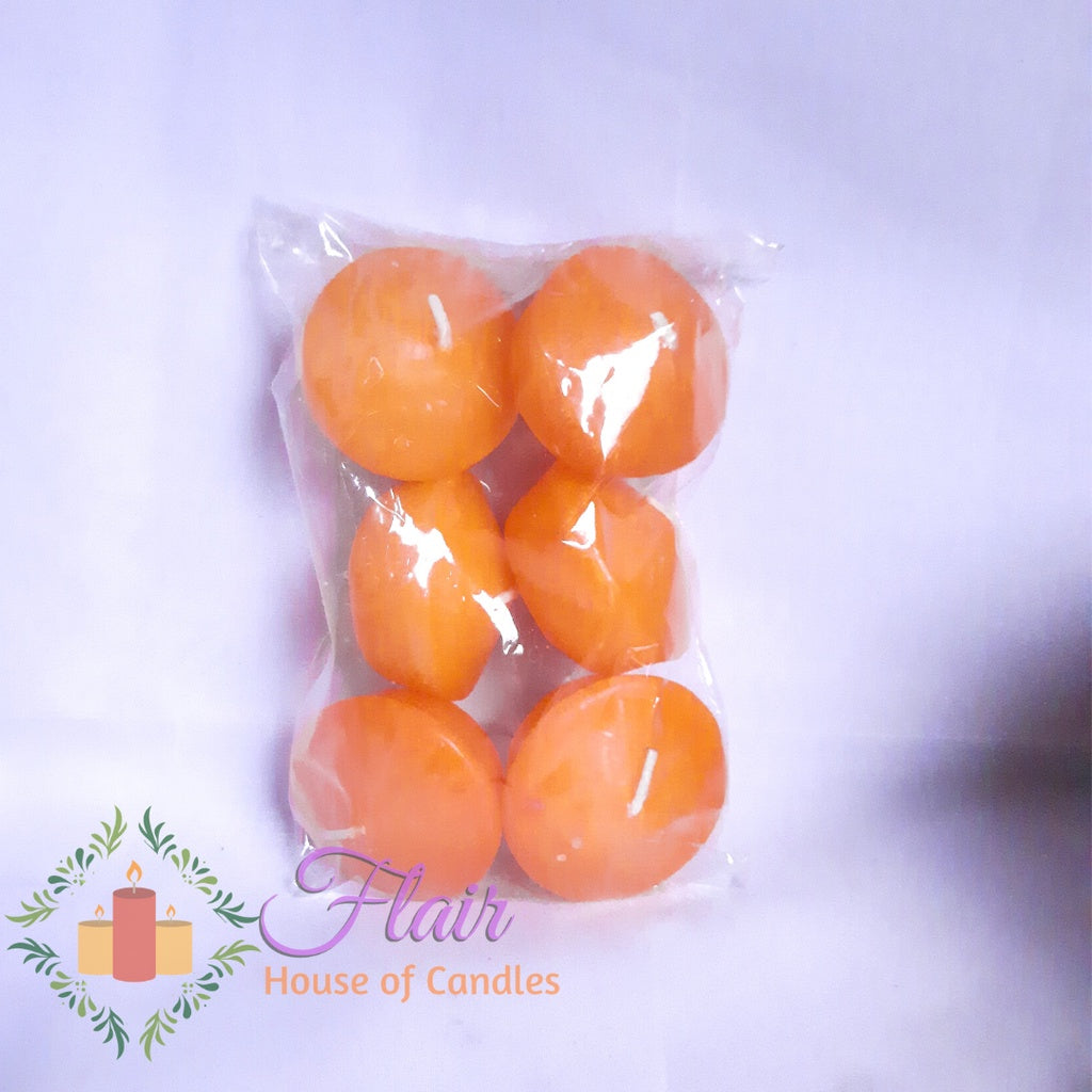 Flair Smokeless Rainbow Floating Candles | 6pcs Pack 3.3cm Tall