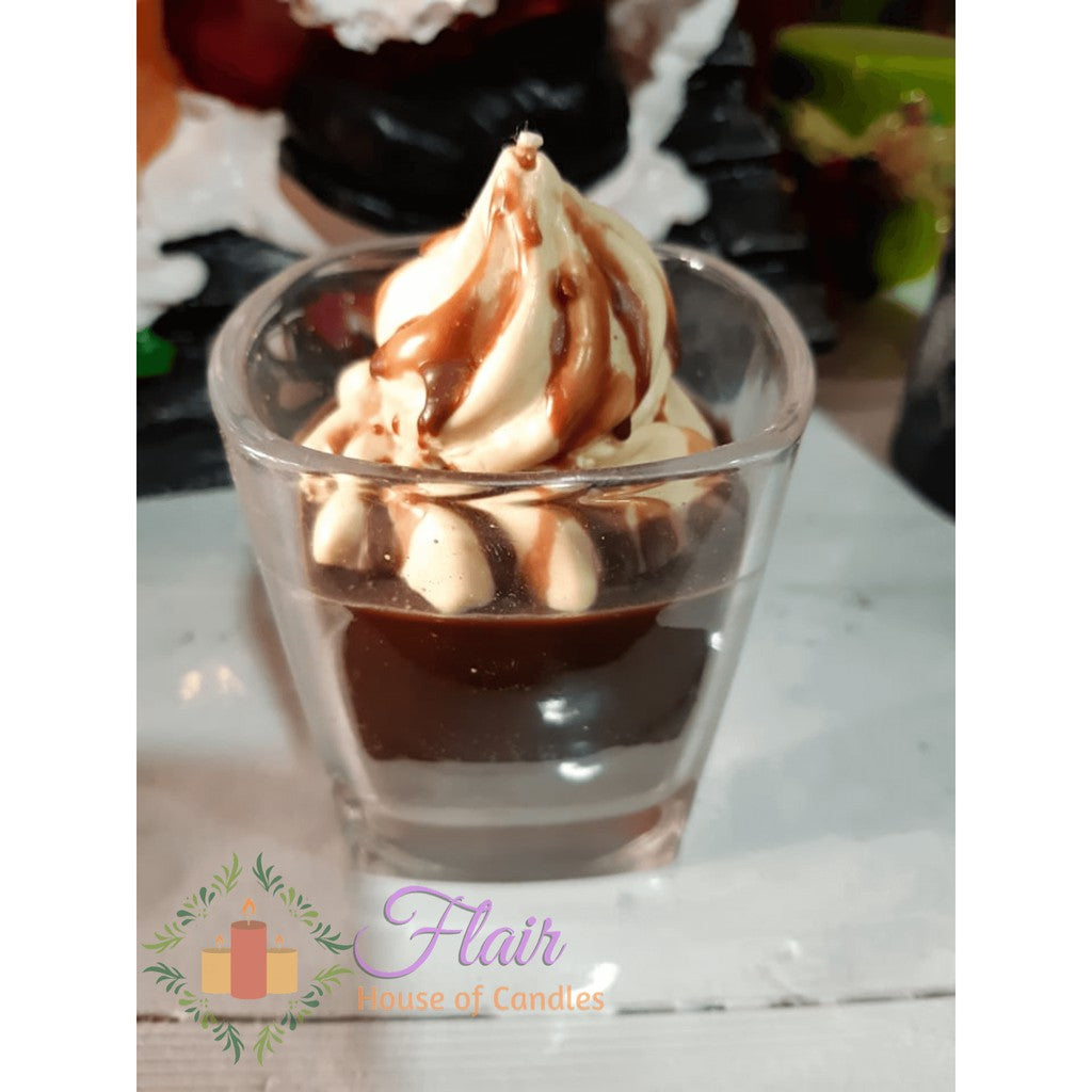 Flair Chocolate Mousse Scented Glass Candle 10cm Tall