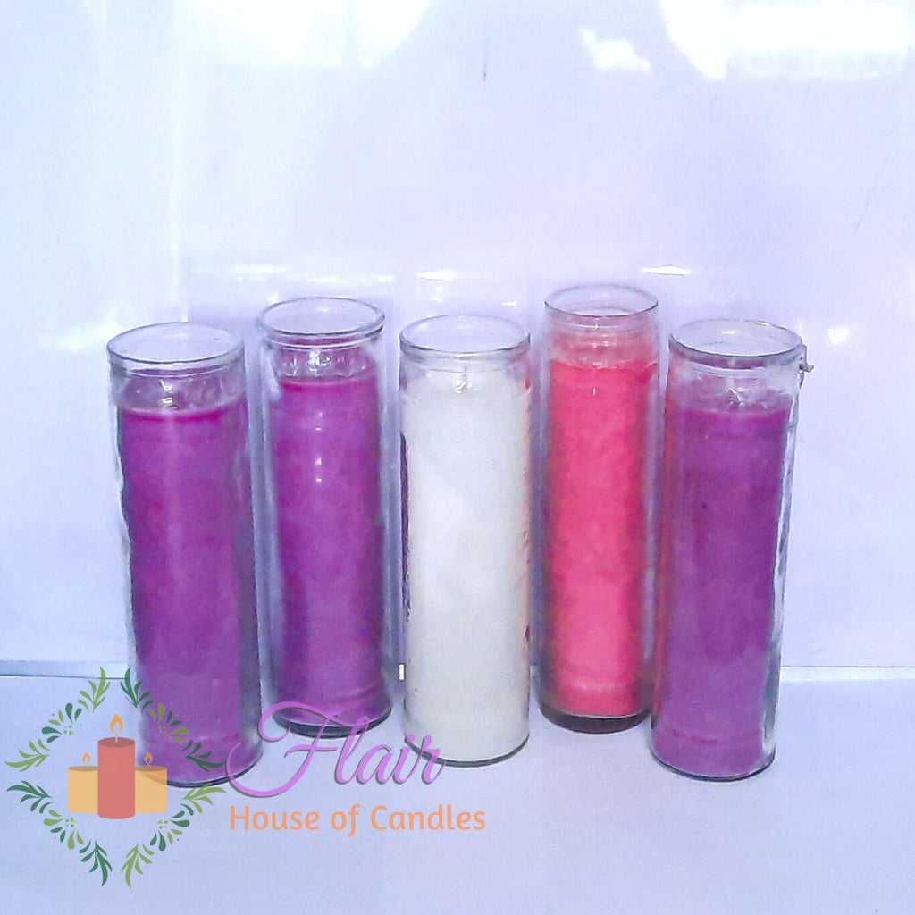 Long Glass Advent Candle Set