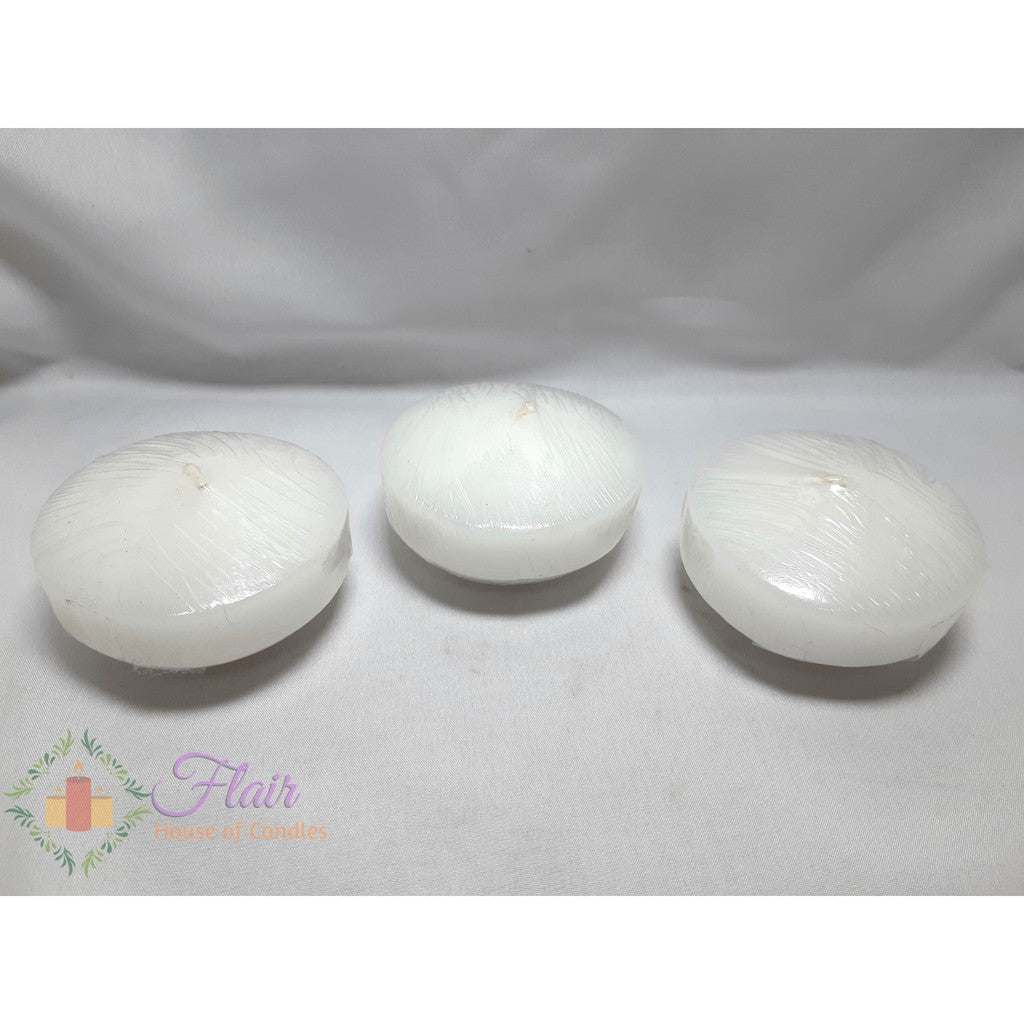 Large Round White Floating Candle