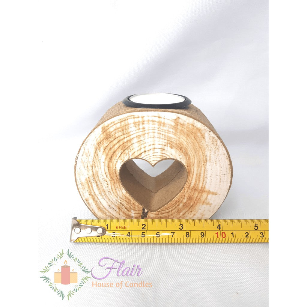 Nina Kelli NK Heart "Log" Candle Holder with tealight candle