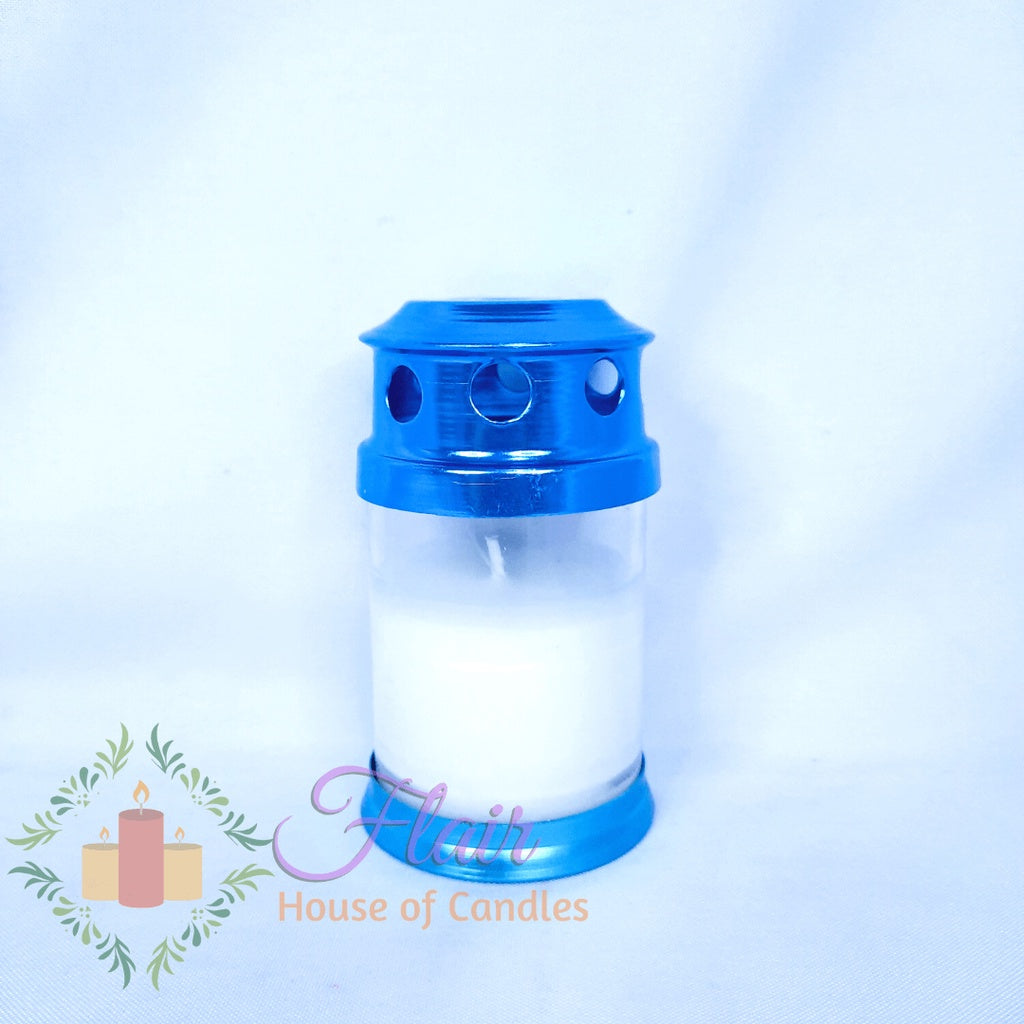 GC35 Windproof Colored Glass Candle 11cm Tall