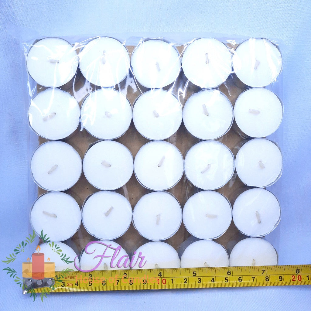 Flair Unscented Tealight Candle | 50pcs Pack 1.5cm Tall