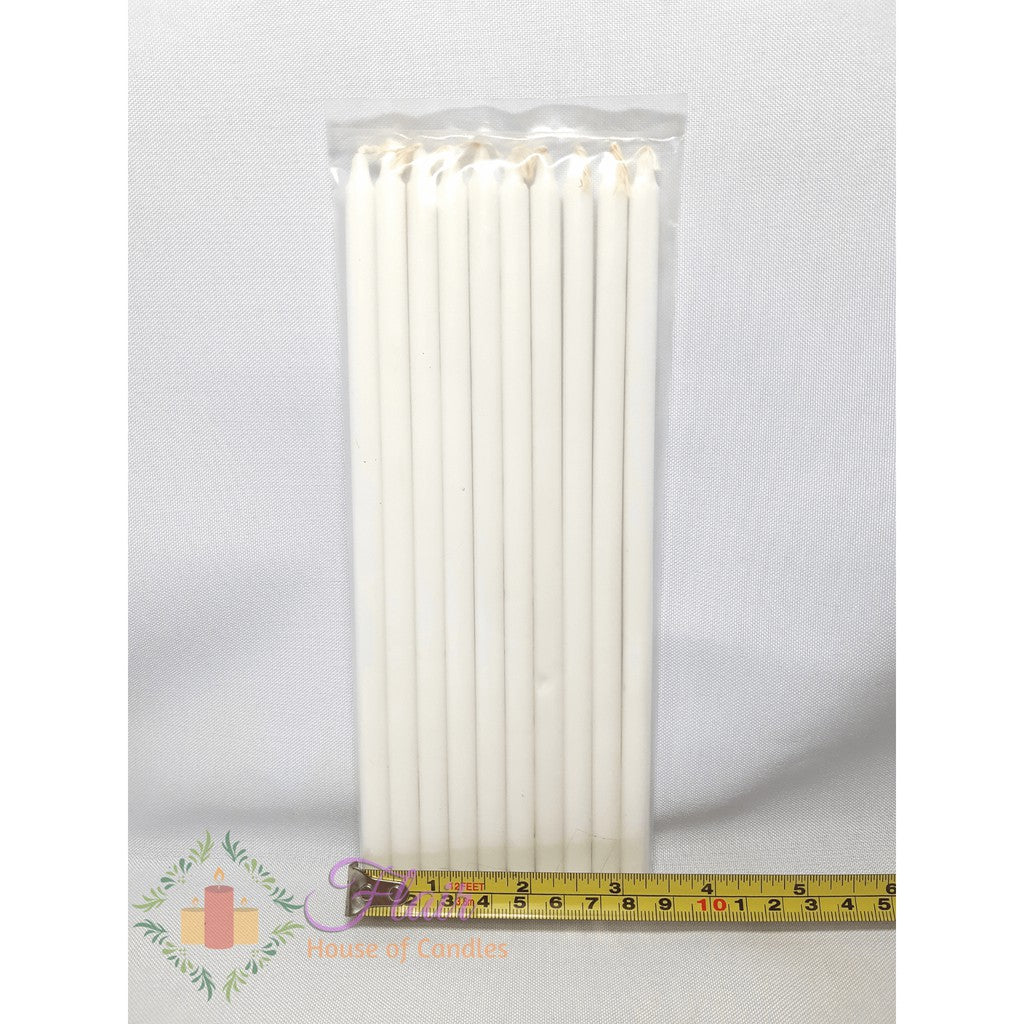 Flair White Procession Candle 10x10 | 10pcs Pack 20.5cm Tall