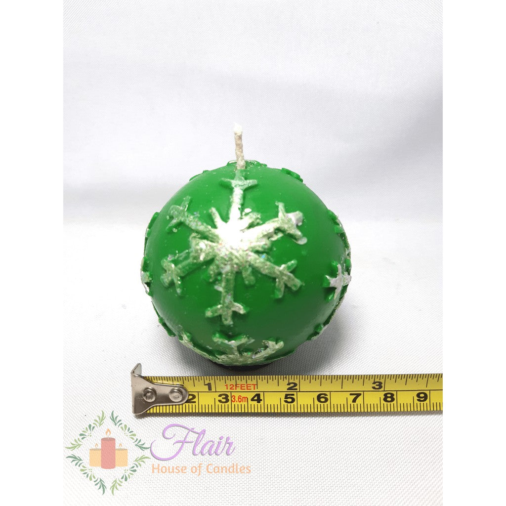 Flair Christmas Snowflake Ball Candle 8cm Tall