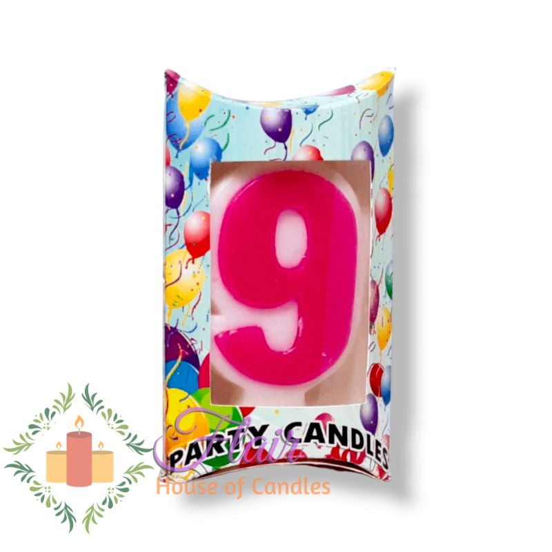 Pink Number Cake Topper Birthday Candle 12cm Tall