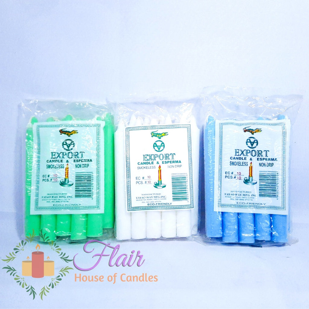 Esperma Colored Candle #10 | 10pcs Pack 13.3cm Tall