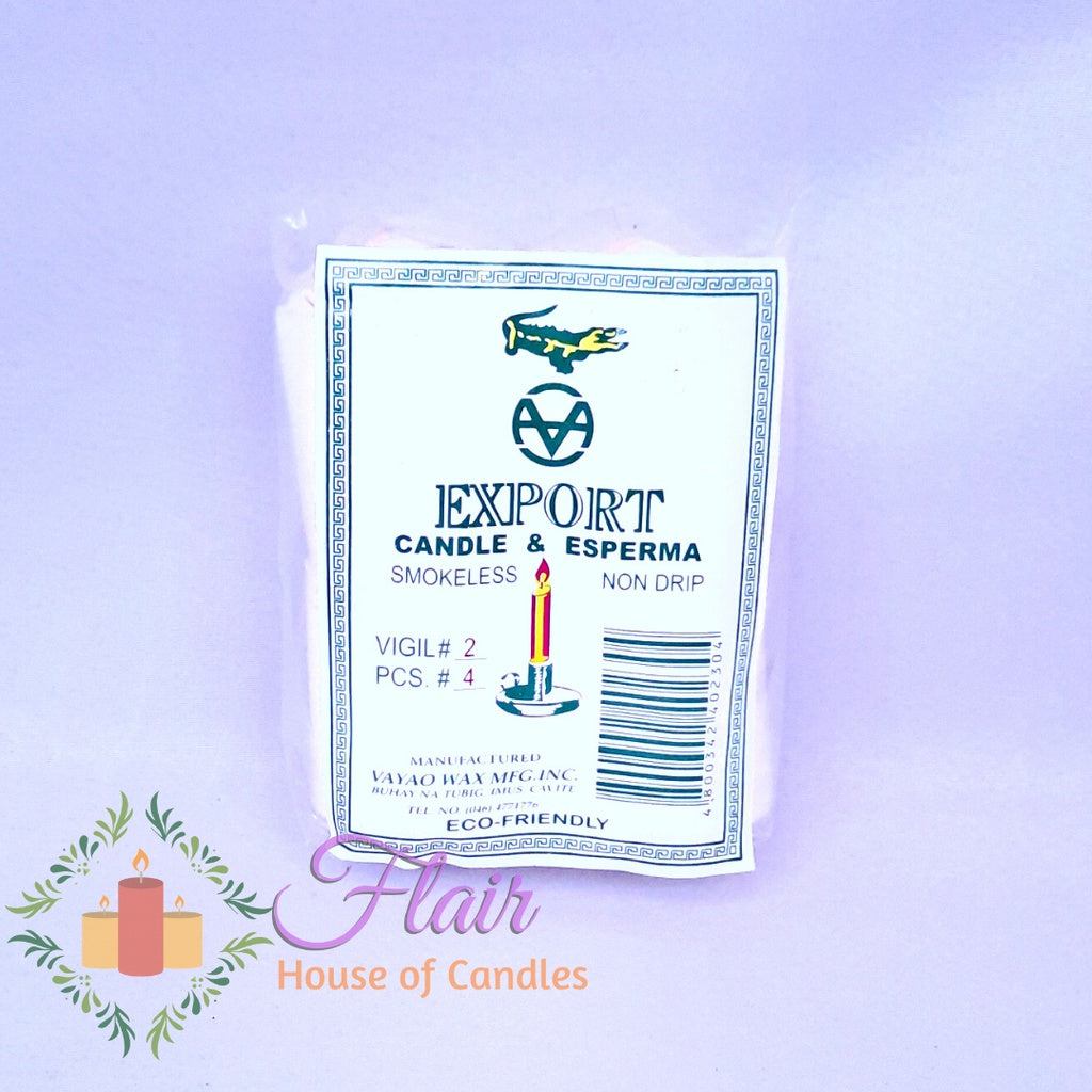 Export White Vigil Candle #2 | 4pcs Pack 5.5cm Tall