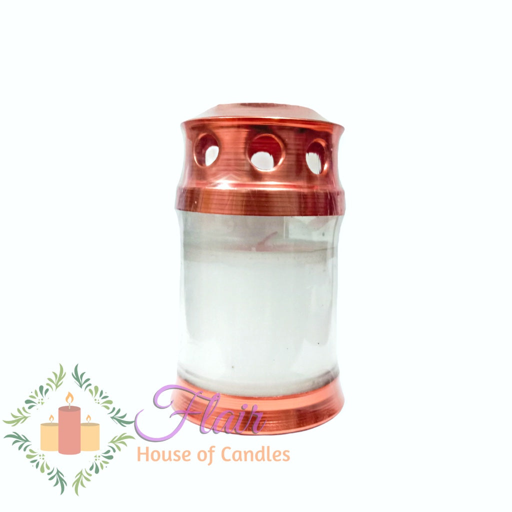 GC35 Windproof Colored Glass Candle 11cm Tall