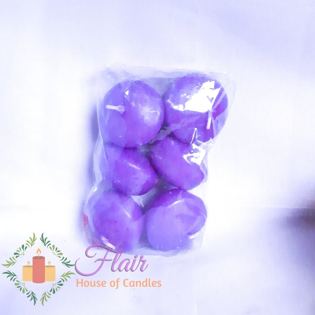 Flair Smokeless Rainbow Floating Candles | 6pcs Pack 3.3cm Tall