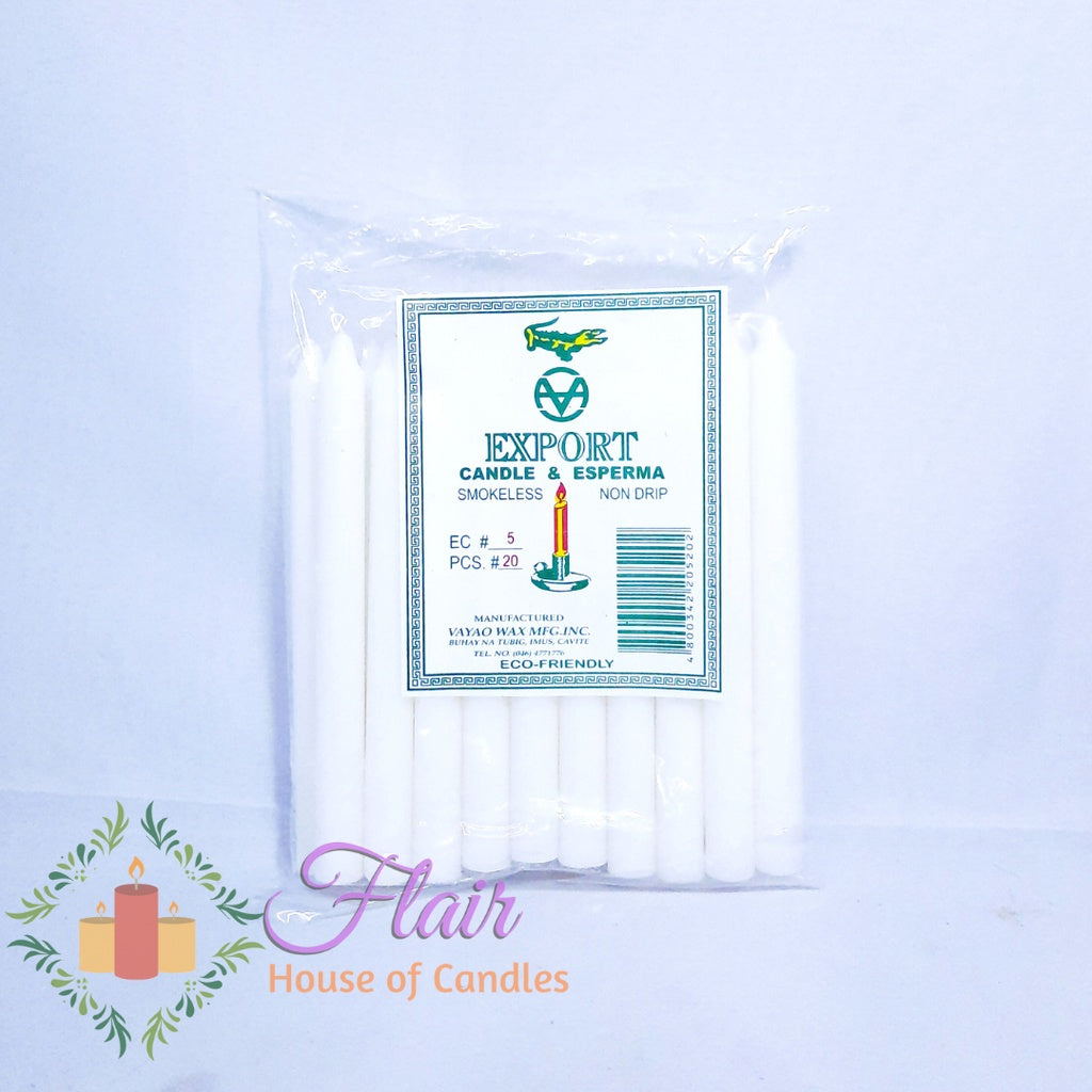 Esperma Colored Candle #5 | 20pcs Pack 13cm Tall