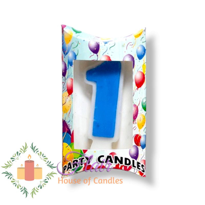Blue Number Cake Topper Birthday Candle