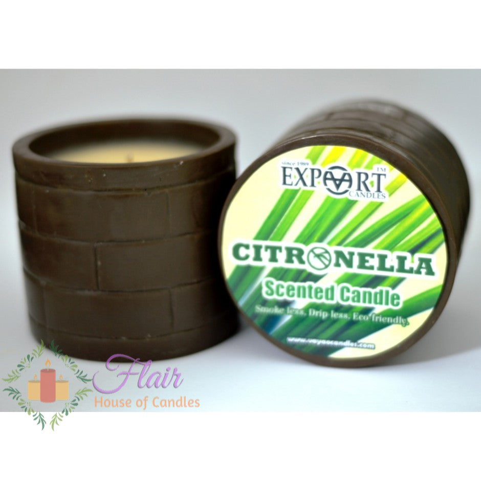 Smokeless Citronella Mosquito Repellant Candle in Pot 9.5cm Tall