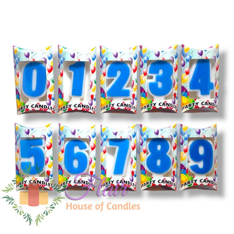 Blue Number Cake Topper Birthday Candle