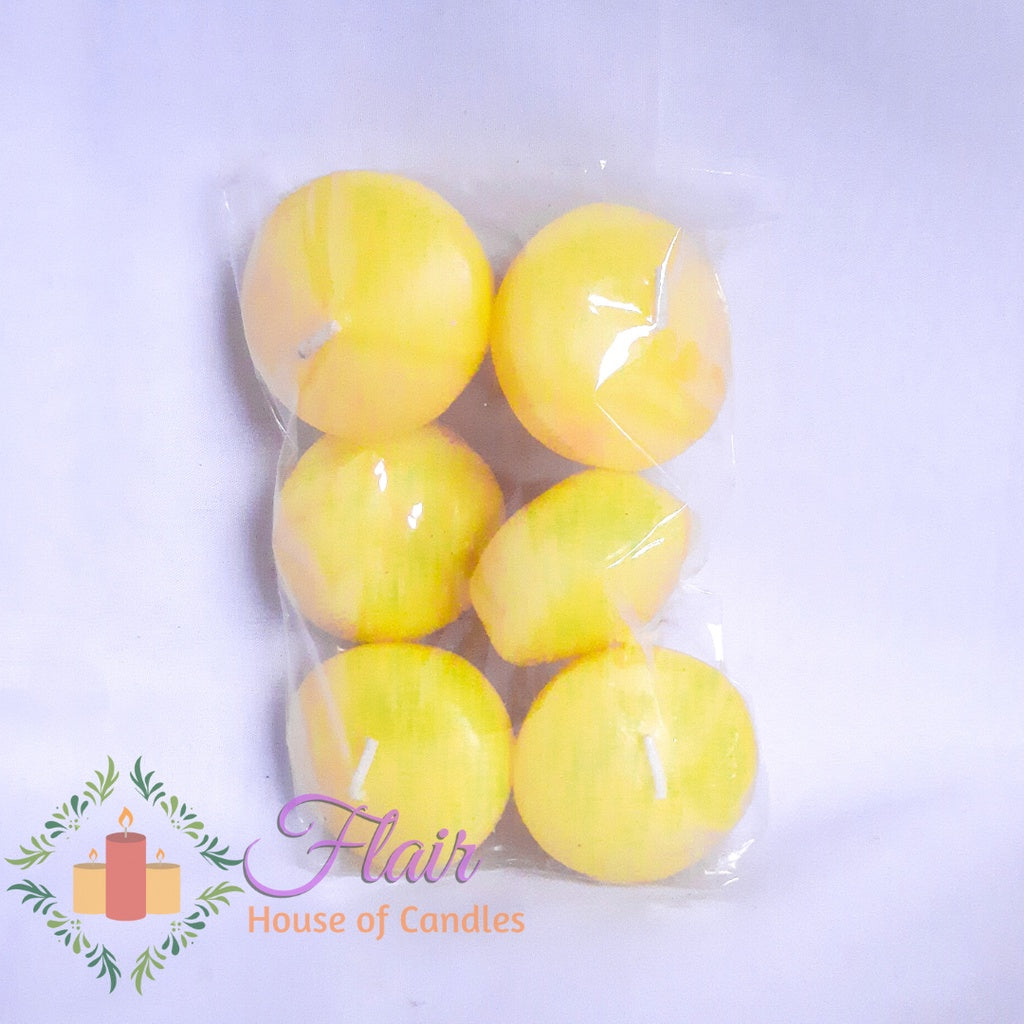 Flair Smokeless Rainbow Floating Candles | 6pcs Pack 3.3cm Tall