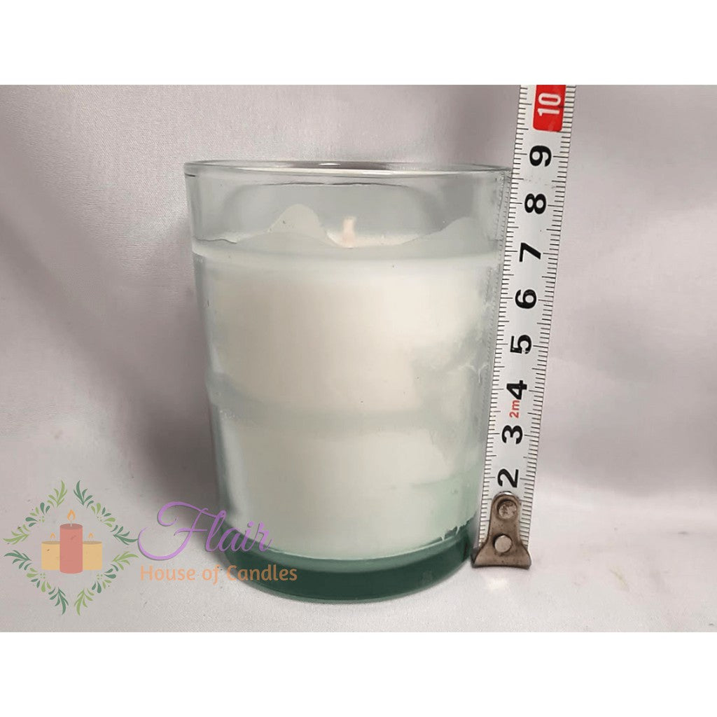 GC03 Large White Votive Glass Candle 9cm Tall