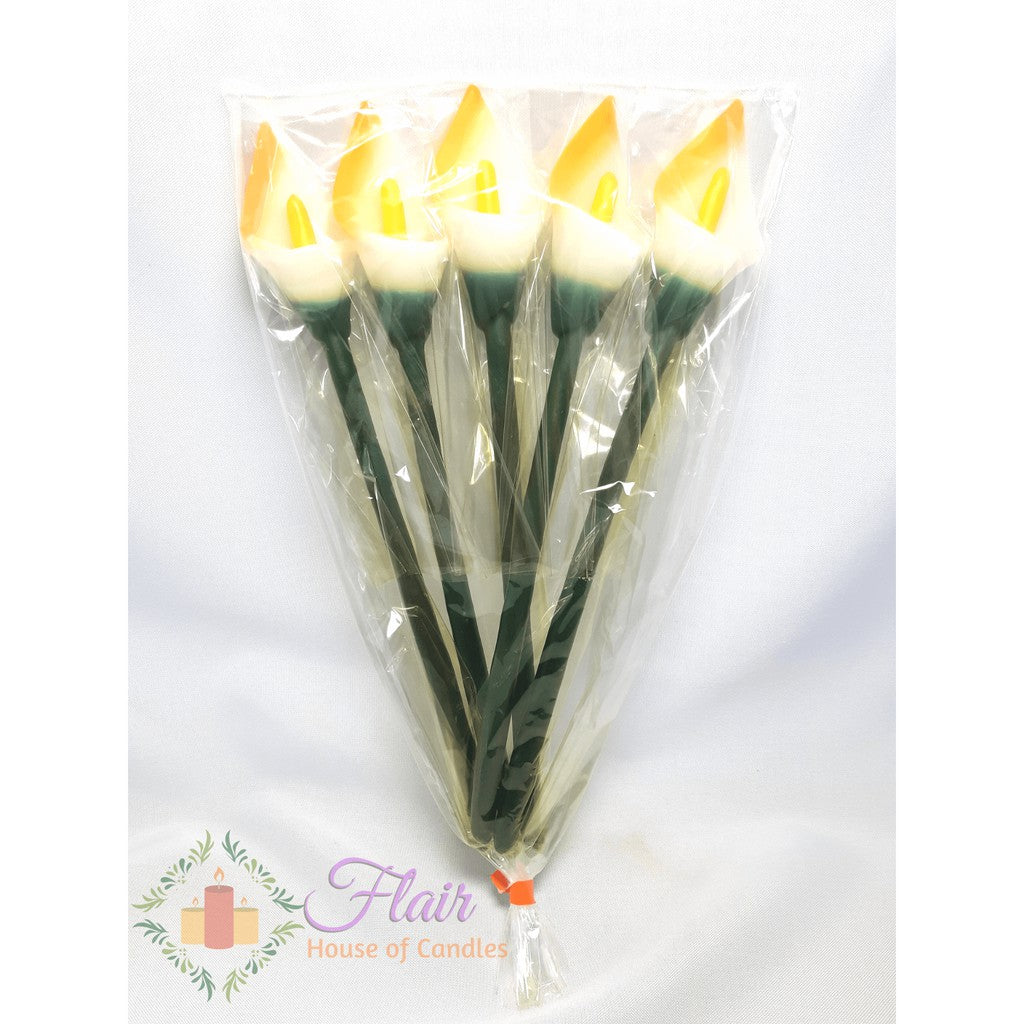 Calla Lily Citronella Scented Colored Candle | 5pcs Pack 29cm Tall