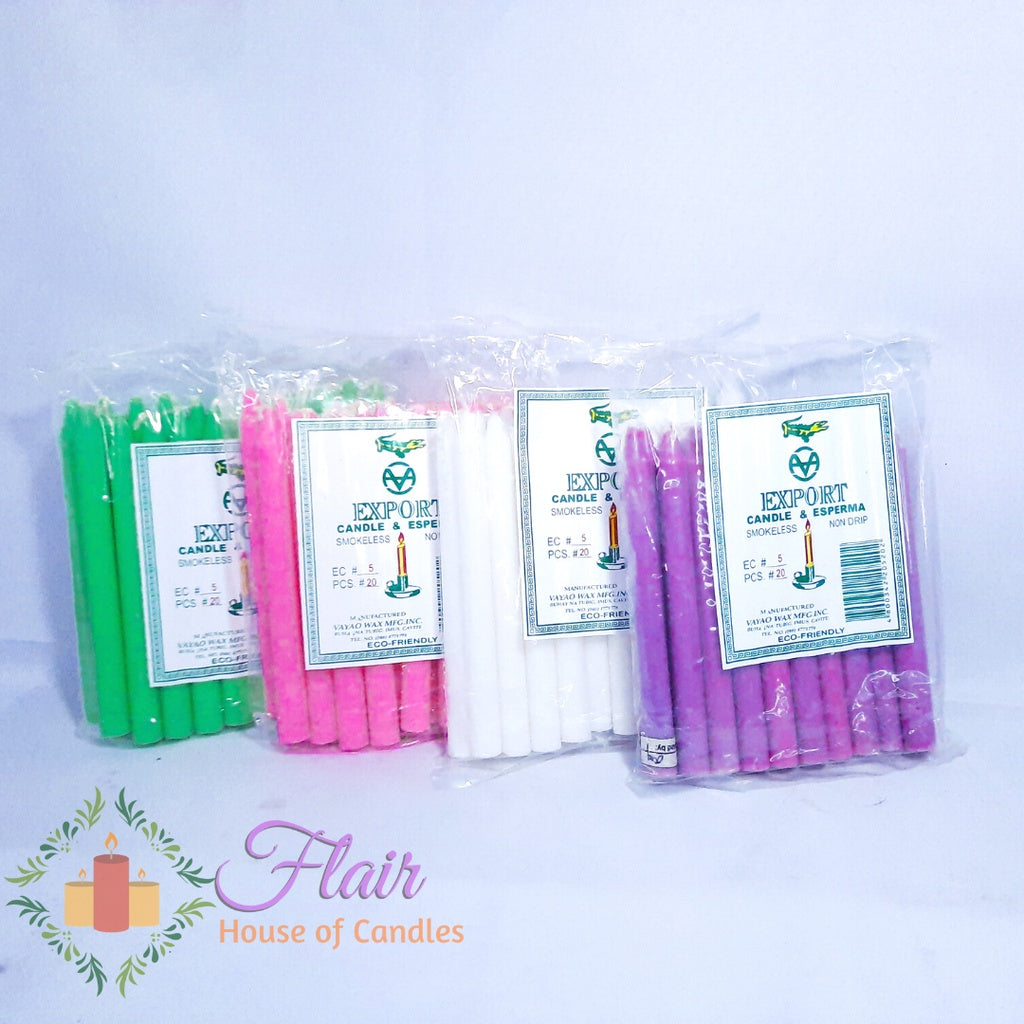 Esperma Colored Candle #5 | 20pcs Pack 13cm Tall