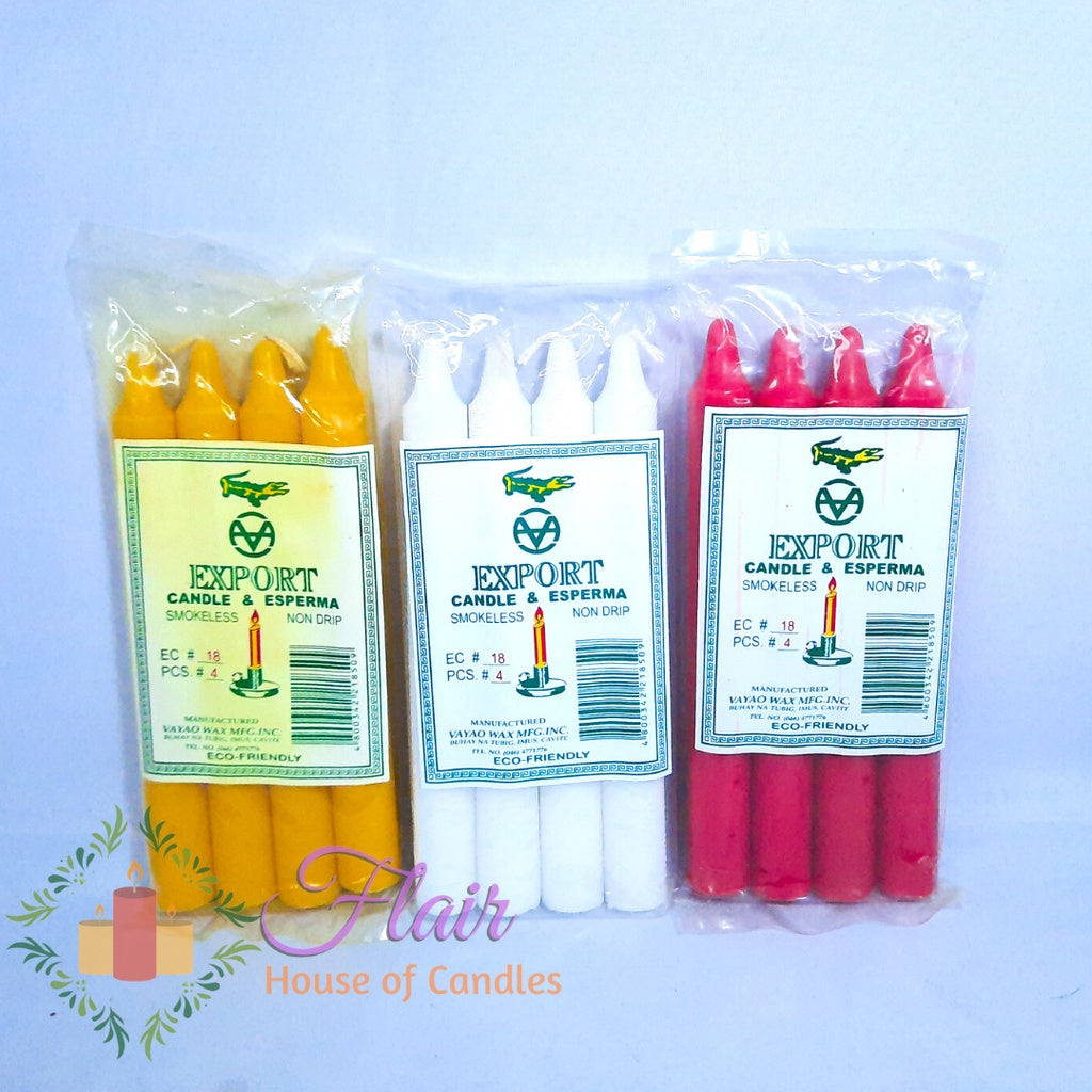 Esperma Colored Candle #18 | 4pcs Pack 16.8cm Tall