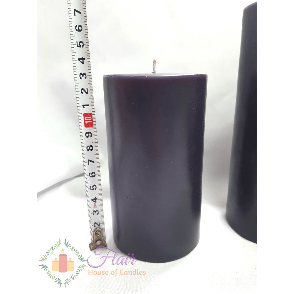 Flair Smokeless Black Pillar Candles Set of 3pcs