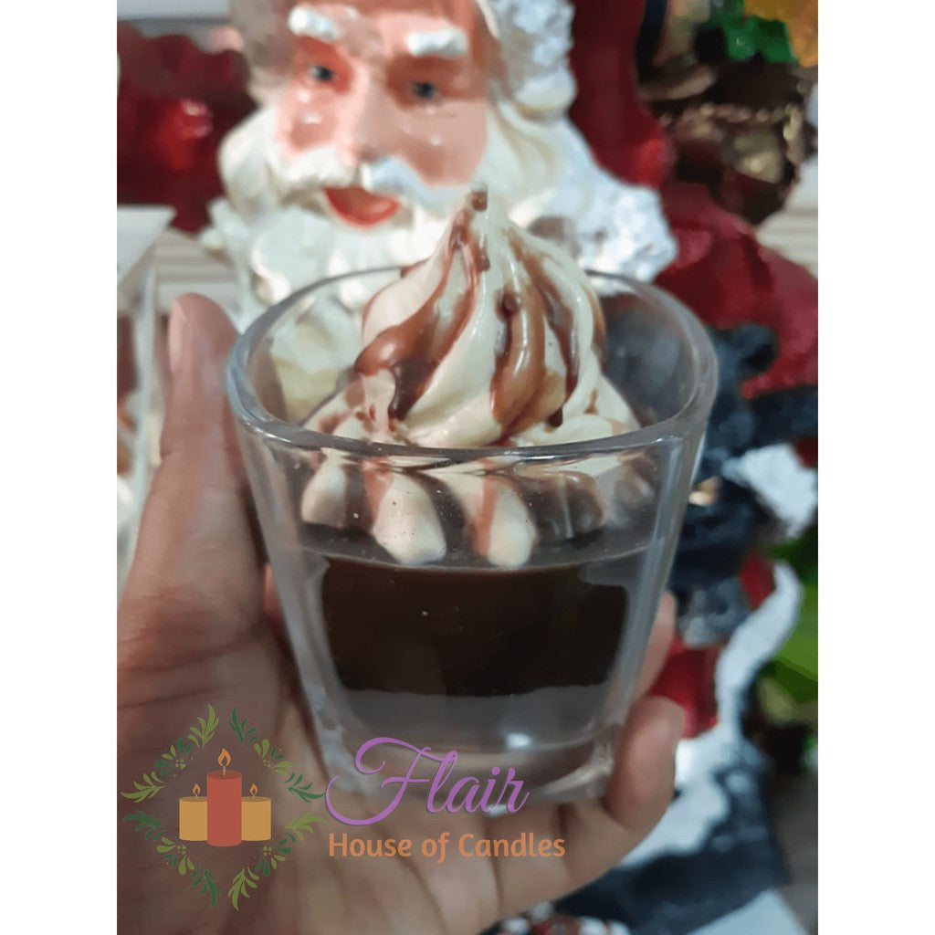 Flair Chocolate Mousse Scented Glass Candle 10cm Tall