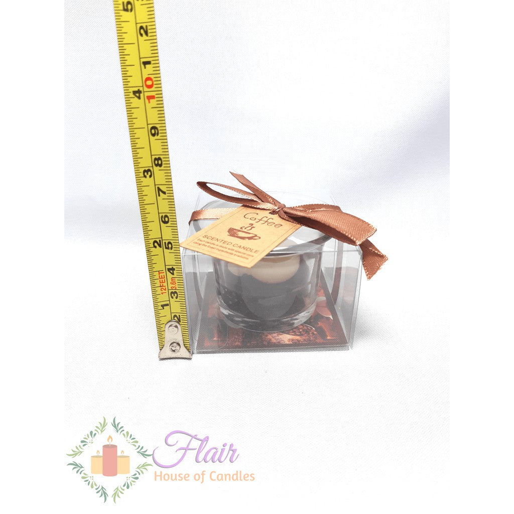Coffee Scented Glass Candle 5cm Tall