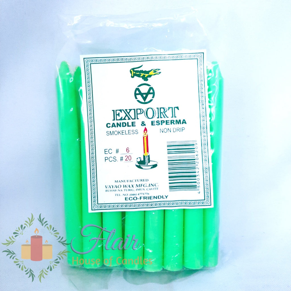 Export Esperma Colored Candle #6 | 20pcs Pack 13.6cm Tall