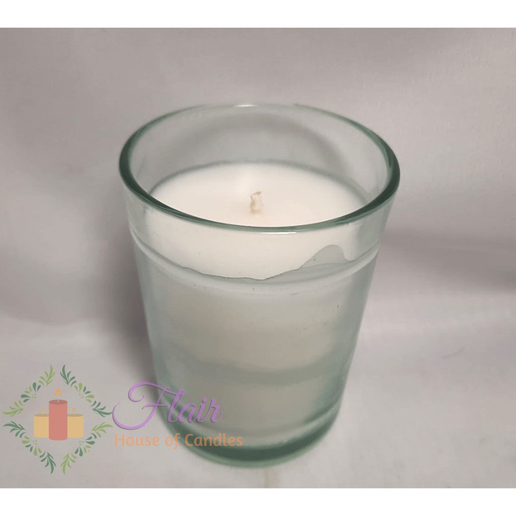 GC03 Large White Votive Glass Candle 9cm Tall