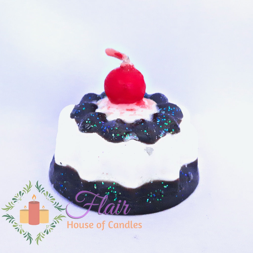 Flair Mini Chocolate Cake with Cherry on Top Candle 4.5cm Tall