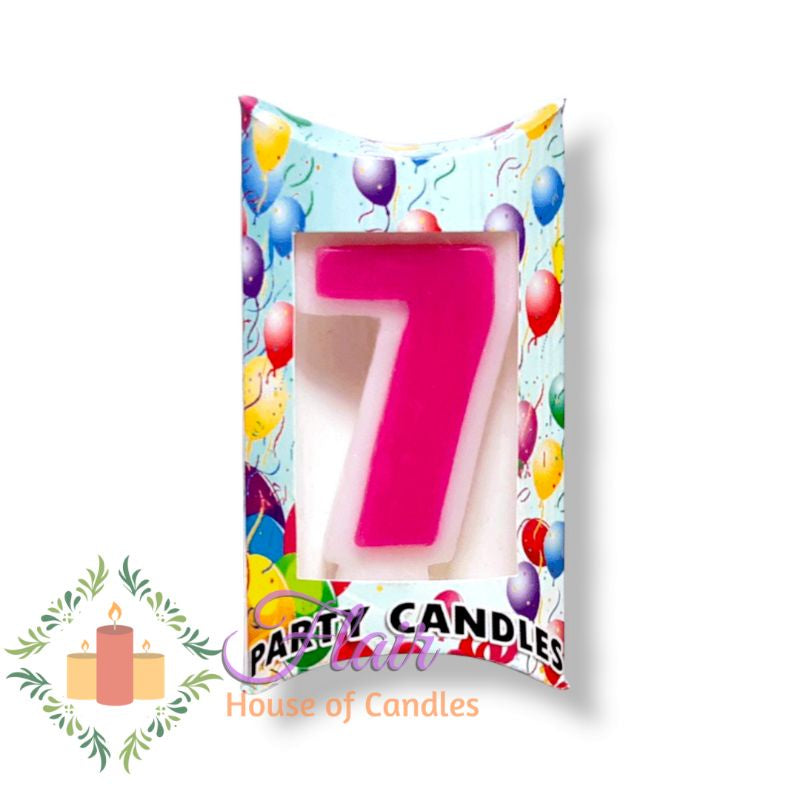 Pink Number Cake Topper Birthday Candle 12cm Tall