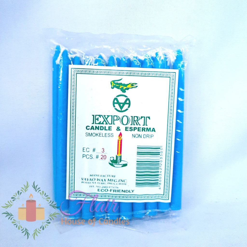 Export Esperma Colored Candle #3 | 20pcs Pack 13cm Tall