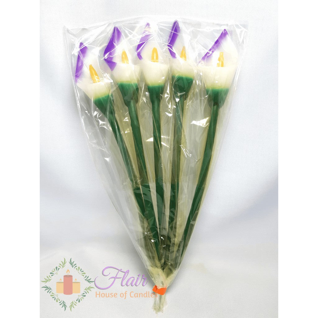 Calla Lily Citronella Scented Colored Candle | 5pcs Pack 29cm Tall