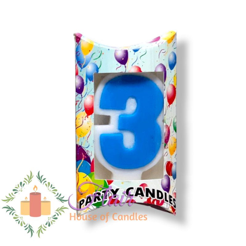 Blue Number Cake Topper Birthday Candle