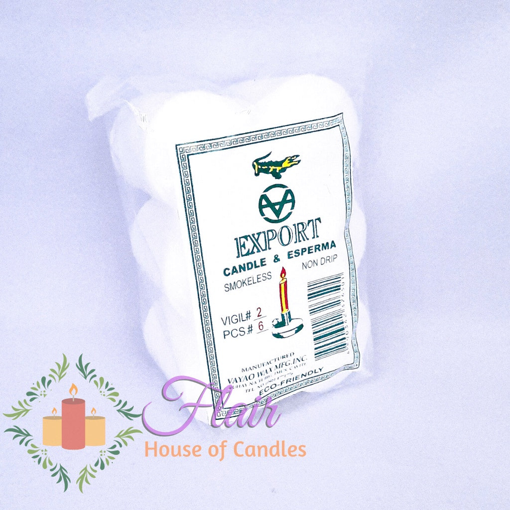 Export White Vigil Candle #2 | 6pcs Pack 5.5cm Tall