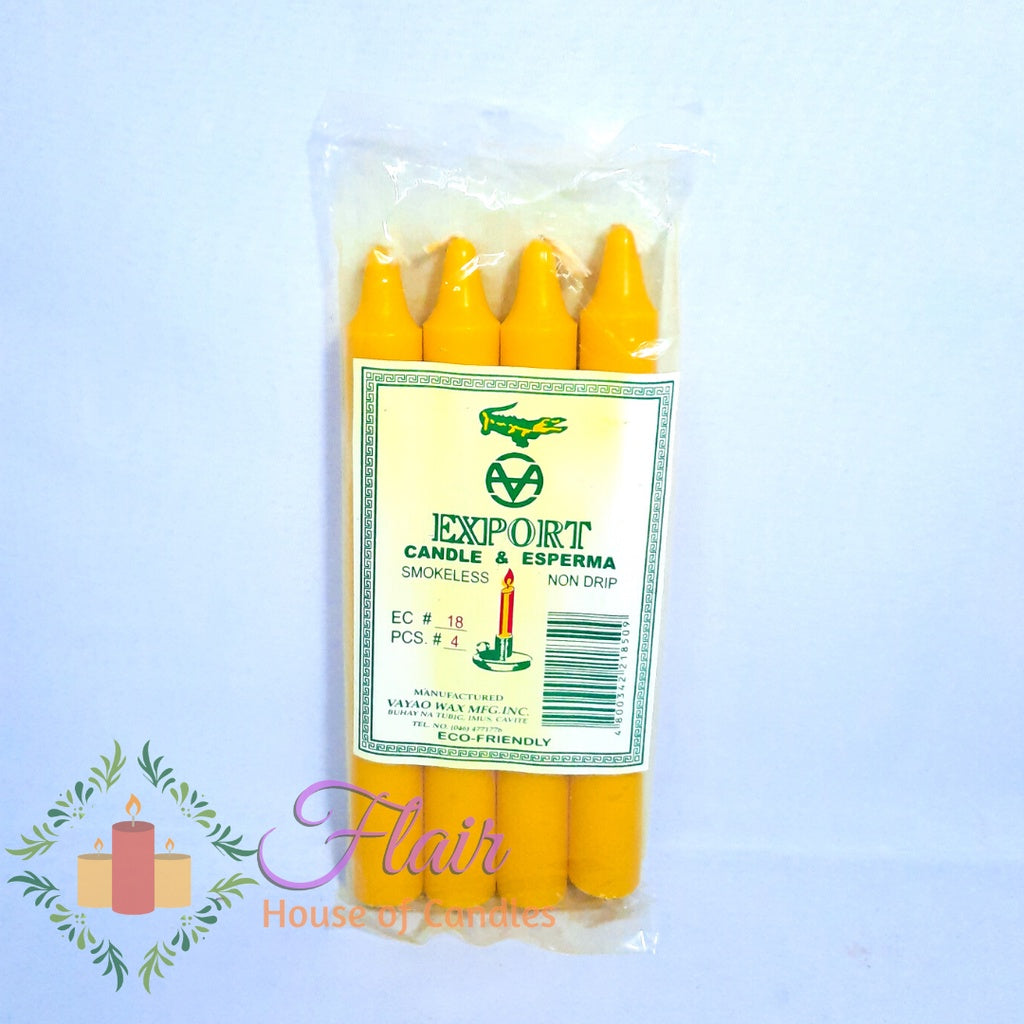 Esperma Colored Candle #18 | 4pcs Pack 16.8cm Tall