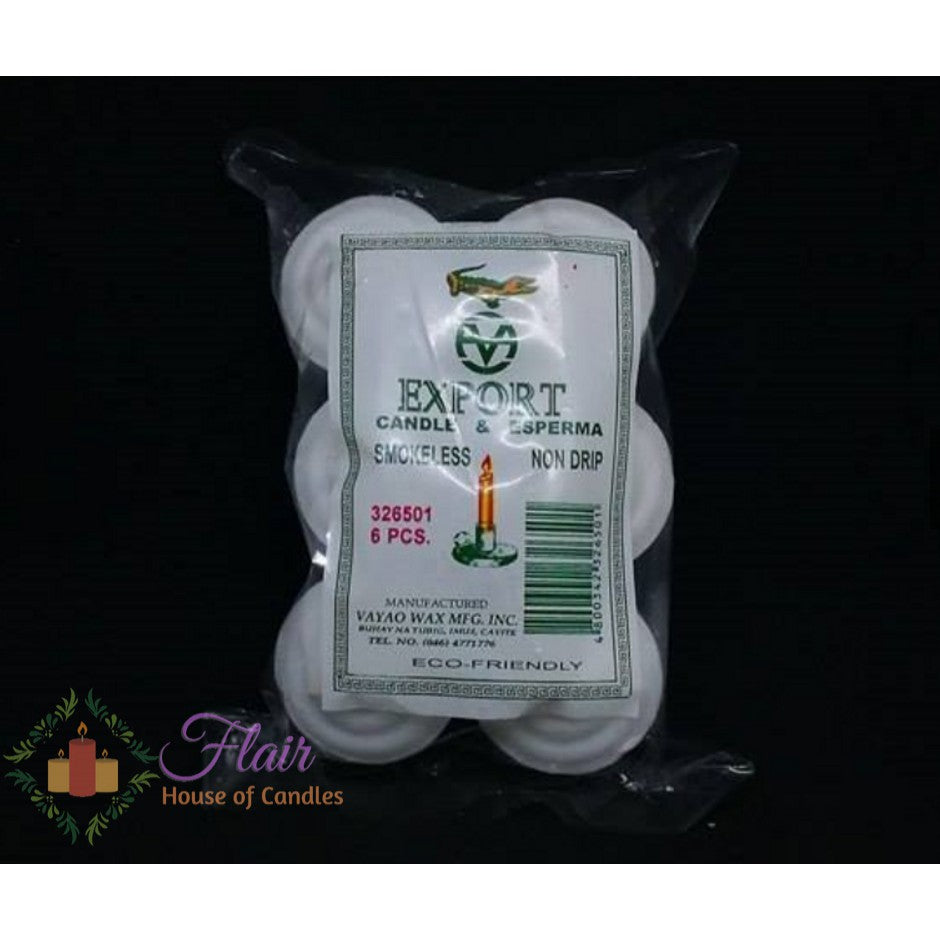 Export White Vigil Candle #2 | 6pcs Pack 5.5cm Tall