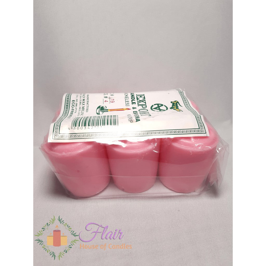 Flair Pink Smokeless Vigil Candles #2 | 6pcs Pack 5.5cm Tall
