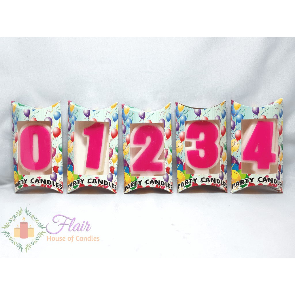 Pink Number Cake Topper Birthday Candle 12cm Tall