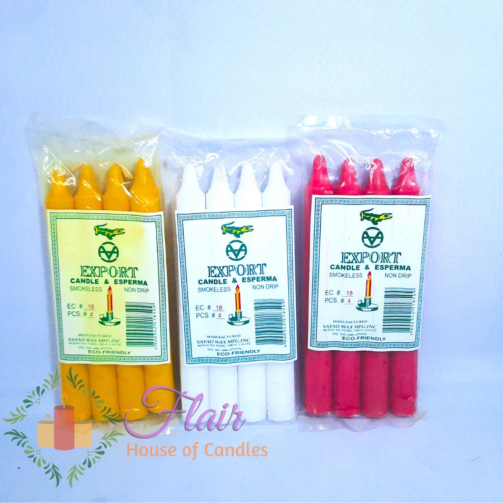 Esperma Colored Candle #18 | 4pcs Pack 16.8cm Tall