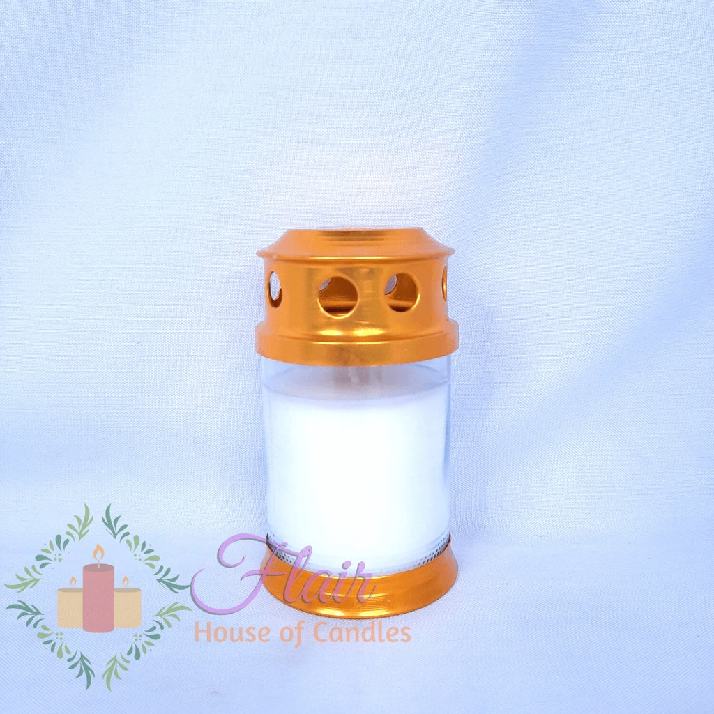 GC35 Windproof Colored Glass Candle 11cm Tall